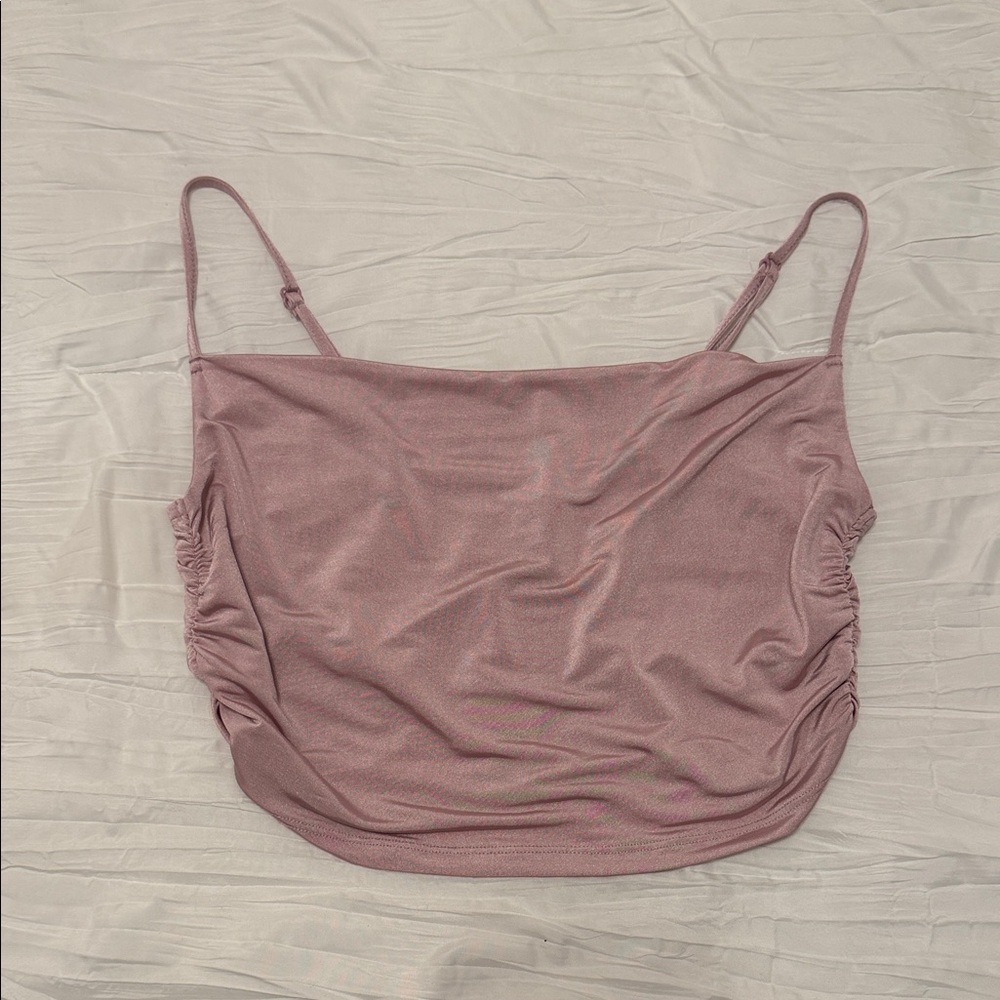 Light Purple Ruched Women's Crop Top